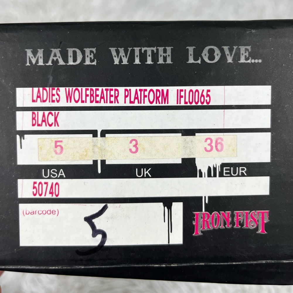 💔SOLD💔IRON FIST Wolf Beater Platform Stiletto Heels Faux Leather Back Bow 5 - Picture 10 of 10